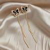 Black Butterfly Tassel Earrings for Women Convertible Chain Female Dangle Earring