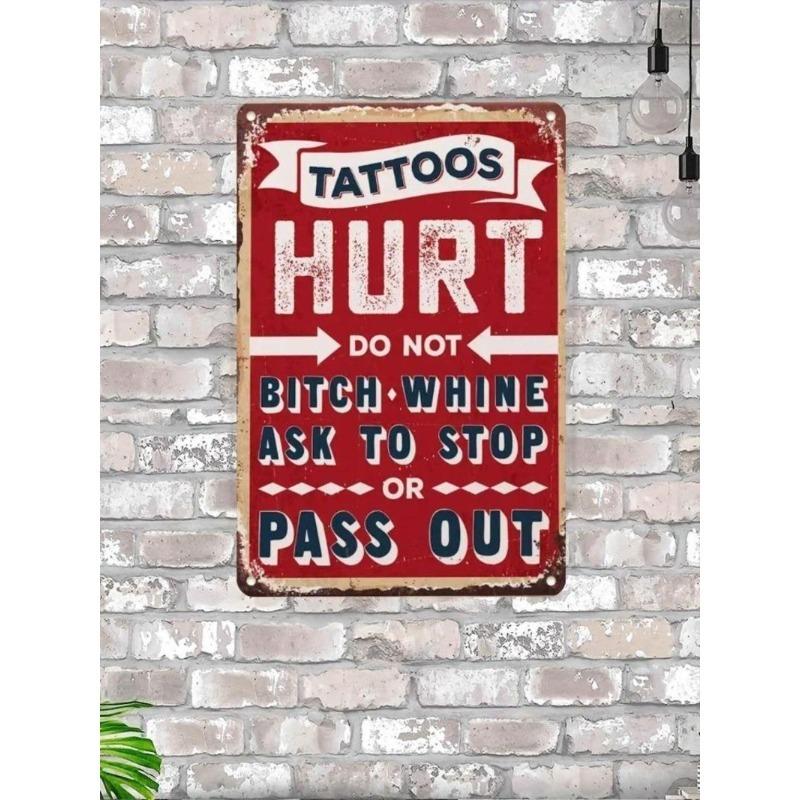 Tattoo Art Metal Wall Sign 20x30cm, Tattoo Shop Decor Plaque