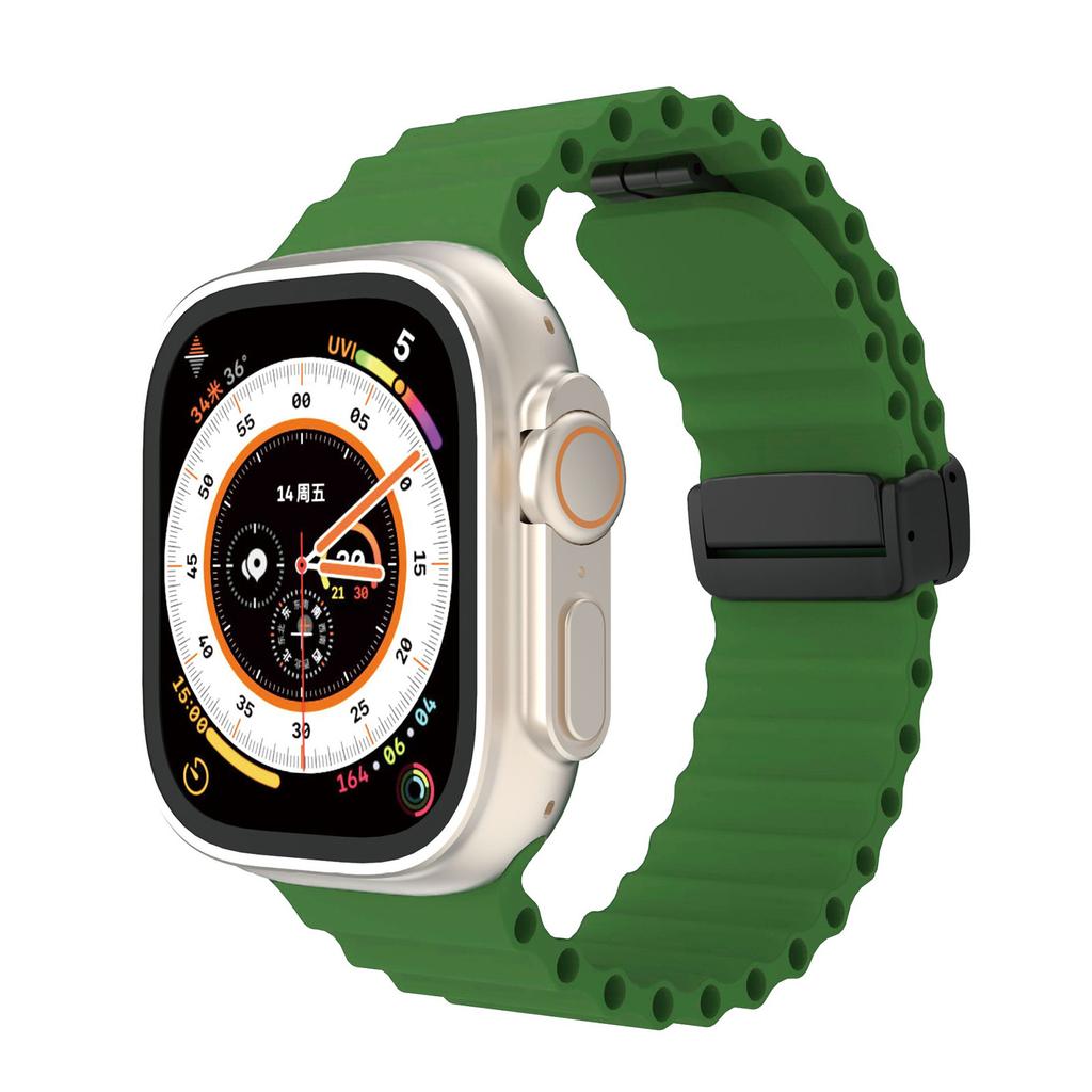 Ocean for Apple Watch Ultra Band 49mm 45mm 44mm 40mm 41mm 38mm Magnetic Strap Silicone correa Bracelet iWatch Series 9 8 7 6 SE
