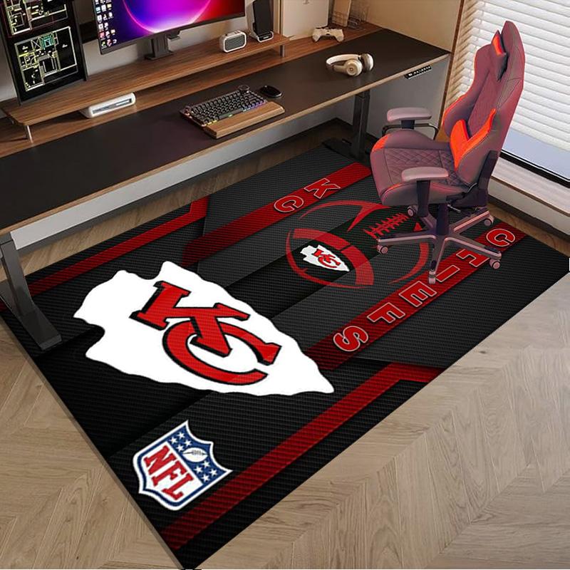 Kansas City Chiefs Football Area Rug for Office, Chair Rug, Decorative Carpet Livingroom Mat, Large Size Fan gifts Christmas gifts