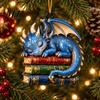 Украшение 'Дракон' для книголюбов, Книжное украшение, Фэнтезийные драконы, Рождественское подвесное украшение, причудливый декор, Украшение для книжной полки, Акриловый готический кулон,