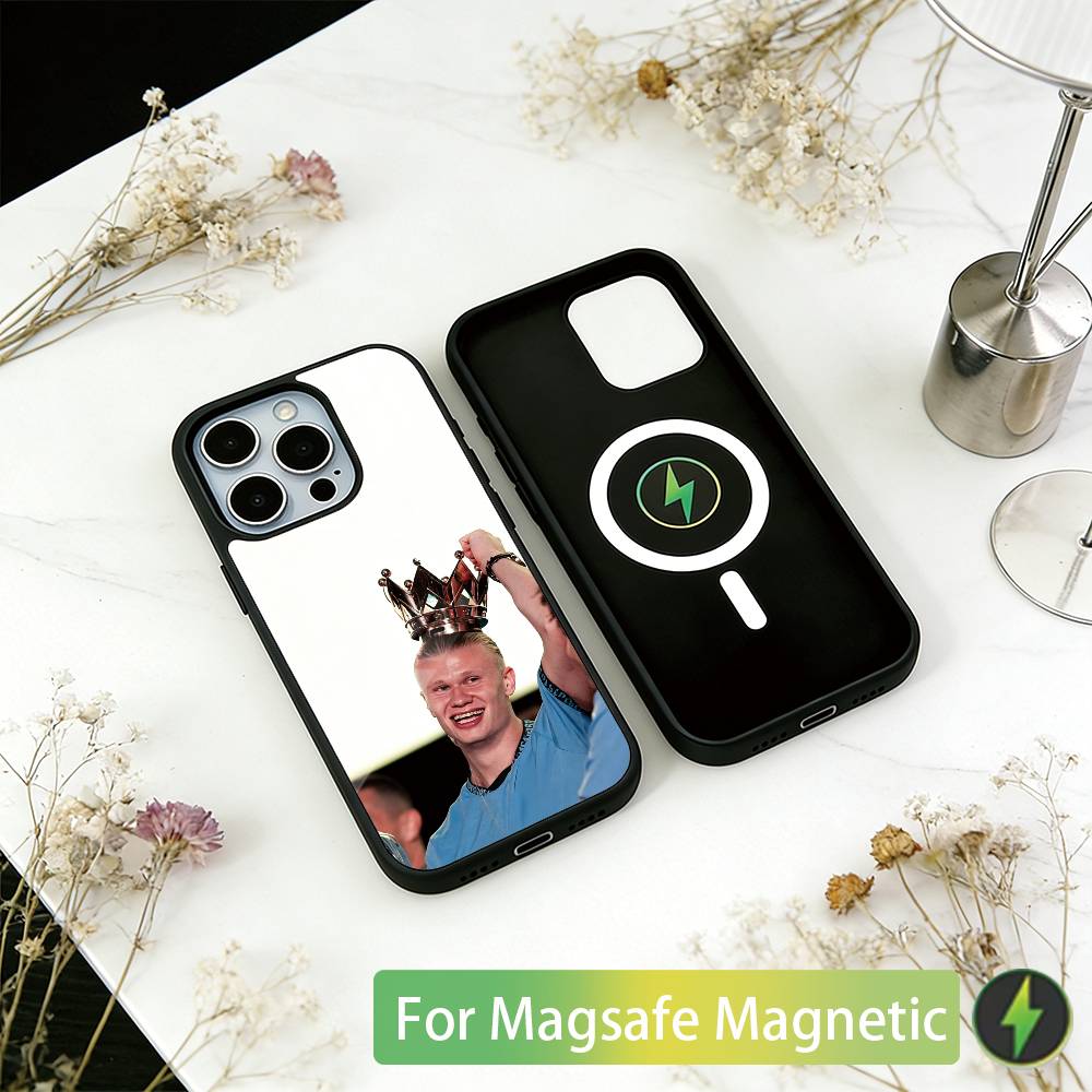 Football Star E-Erling H-Haaland Phone Case For iPhone17,16,15,14,13,12,11 Plus,Pro Magnetic with Magsafe Wireless Charging