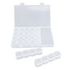 28 Compartments Nail Art Tool Box Transparent Jewelry Accessories Nail Tool Organizer with Snap Closure