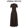 UR2026 Women's Shirred A-Line Short-Sleeve Dress
