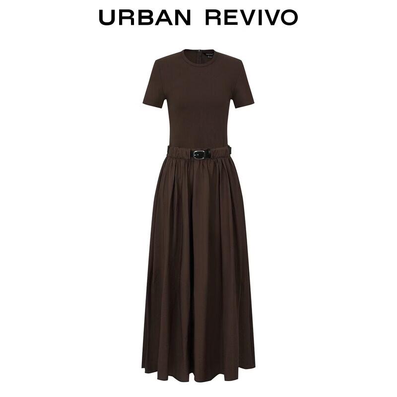 UR2026 Women's Shirred A-Line Short-Sleeve Dress