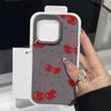 Leather Texture TPU Soft Phone Case For iPhone 16 Pro Max 15 Pro 14 13 12 11 Bowknot Cherry Print Slim Shockproof Matte Bumper Cover