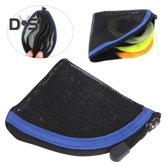 Brieftasche für Fliegenfischer-Vorfach, schwarzes Netzgewebe, Tasche für Vorfachschnüre, Aufbewahrungstasche für Salzwasser- und Süßwasserfischen