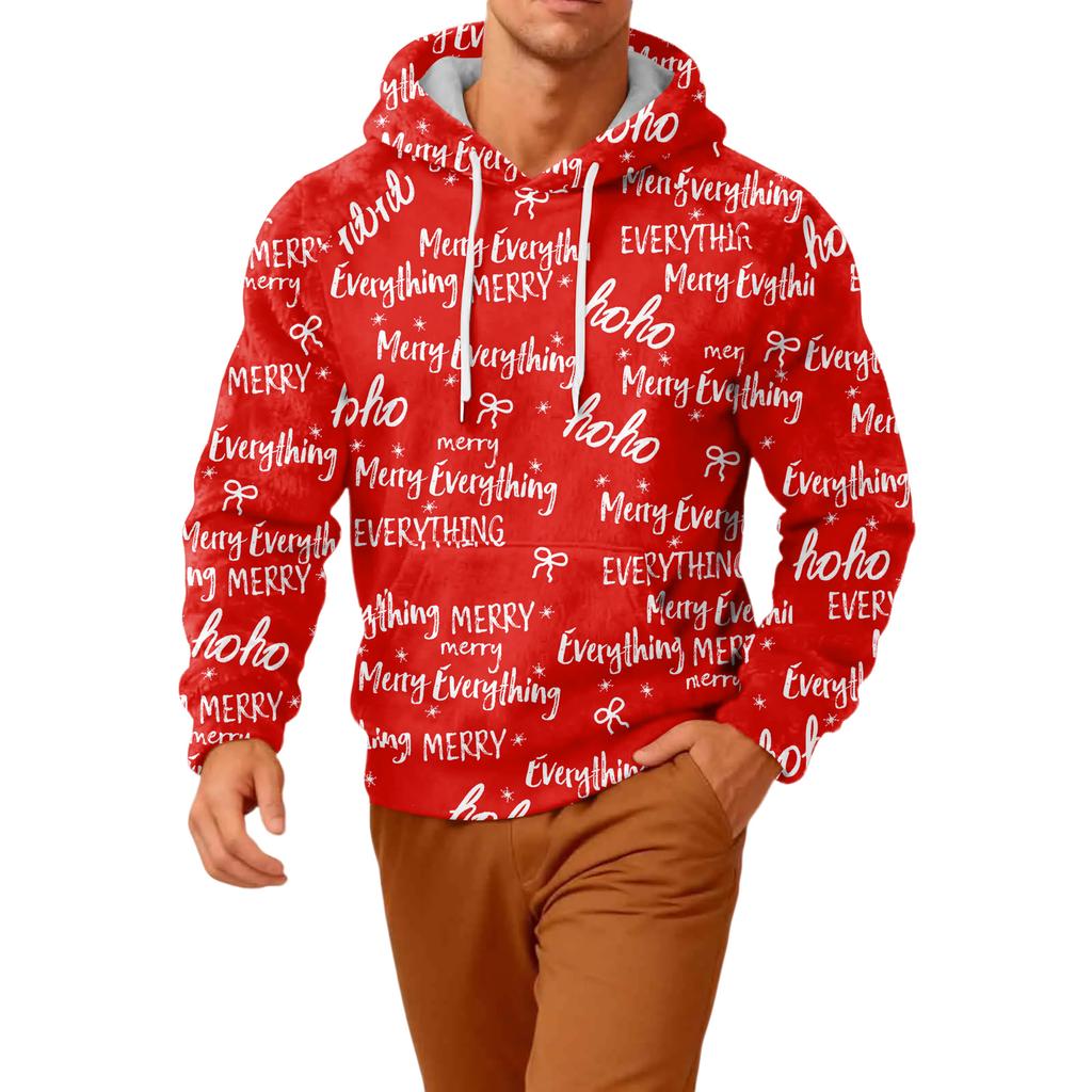 Herr Långärmad Ledig Flanell Huvtröja