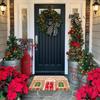Christmas Front Door Mat Non Slip Floor Doormat Gingerbread House Design Indoor Outdoor Porch Entryway Home Decor Holiday Gifts