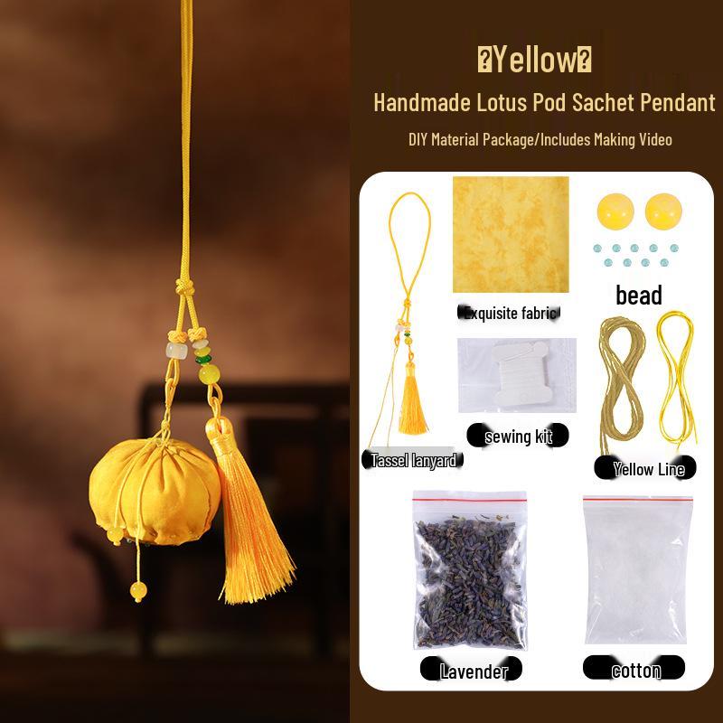 DIY Dragon Boat Festival Lotus Pod Sachet: Handmade Embroidered Mugwort Perfume Pouch Pendant
