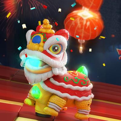 Kids Electric Lion Dance Toy with LED Light Music Toddlers Boys Girls