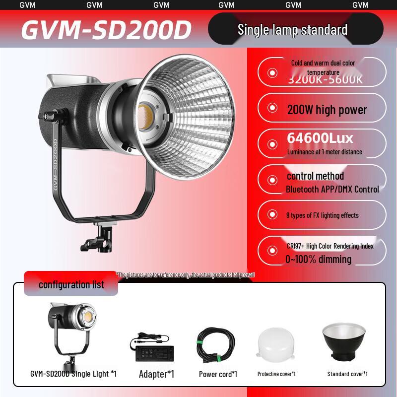 GVM SD-200D 300W Bi-Color LED Video Fill Light