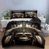 Skull with feather headdress. Bedding sets Duvet cover sets Duvet covers Pillowcases(1 * Duvet Cover 2 * Pillowcases without duvet insert)
