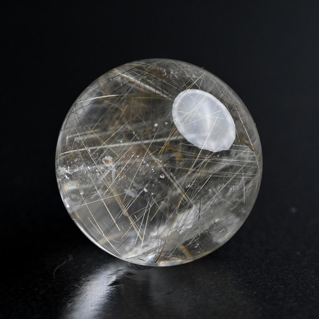 Eigado Rutilated Quartz Gold Natural Natural Power Good Luck In and Overall Good Sphere, Rutilated, 34mm, Quartz, Stone, Rutile, Stone, Work, Money,