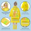 Cartoon Kinder Wasserdichtes Poncho mit Rucksackplatz - Verdickter Ganzkörper-Regenmantel für Grundschuljungen & -mädchen