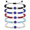 Buntes Armband mit bösem Auge und Perlen, mit verstellbarem schwarzen Handseil