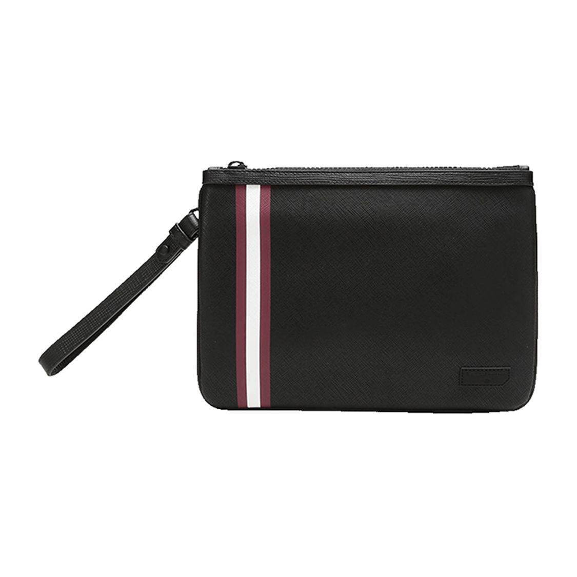 

Bally Red And White Striped Zipper Hand Strap PVC Clutch Men Clutch Black BEX-MD-OF-36 Basic Set (Bag+Dust Bag)