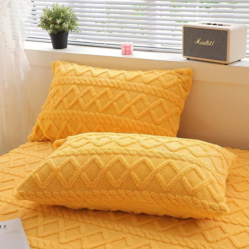 2pcs Pillowcase Velvet Pillow Cover 48x74cm Pillowslip Rectangle Cushion Cover Warm Pillow Case fundas de almohada