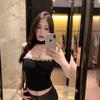 #Summer new pure desire wind heavy industry drill chain belt scarf tube top vest slim one-piece with chest pad