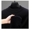 Men's Winter Velvet Fleece Knitwear: Half-High Collar Solid Base Layer Sweater