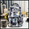 Schoolbag trendy cool graffiti boys junior high school students Internet celebrity schoolbag men large capacity fashion casual versatile backpack