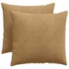 Sofa Cushions 2 Pieces Brown 50 X 50 Cm Cord Fabric