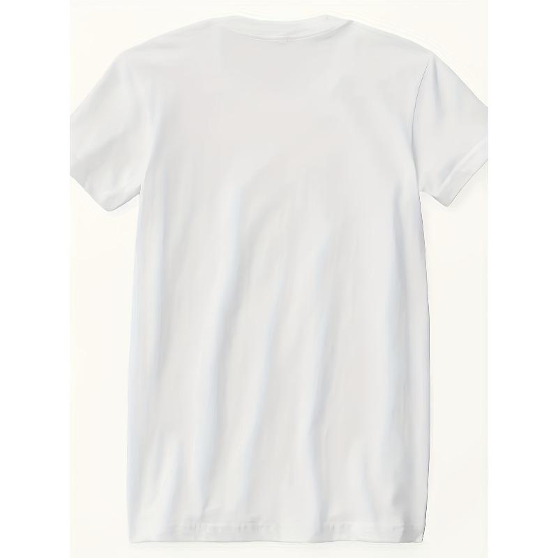 T-shirt Stampata con Cuori Taglia Europea | Elegante Top Casual a Maniche Corte con Girocollo per Primavera/Estate, Abbigliamento Donna