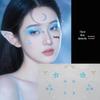 Blue Star Diamond Face Stickers: Adhesive Rhinestone Designs for Tear Eye Makeup, Perfect for Music Festivals.