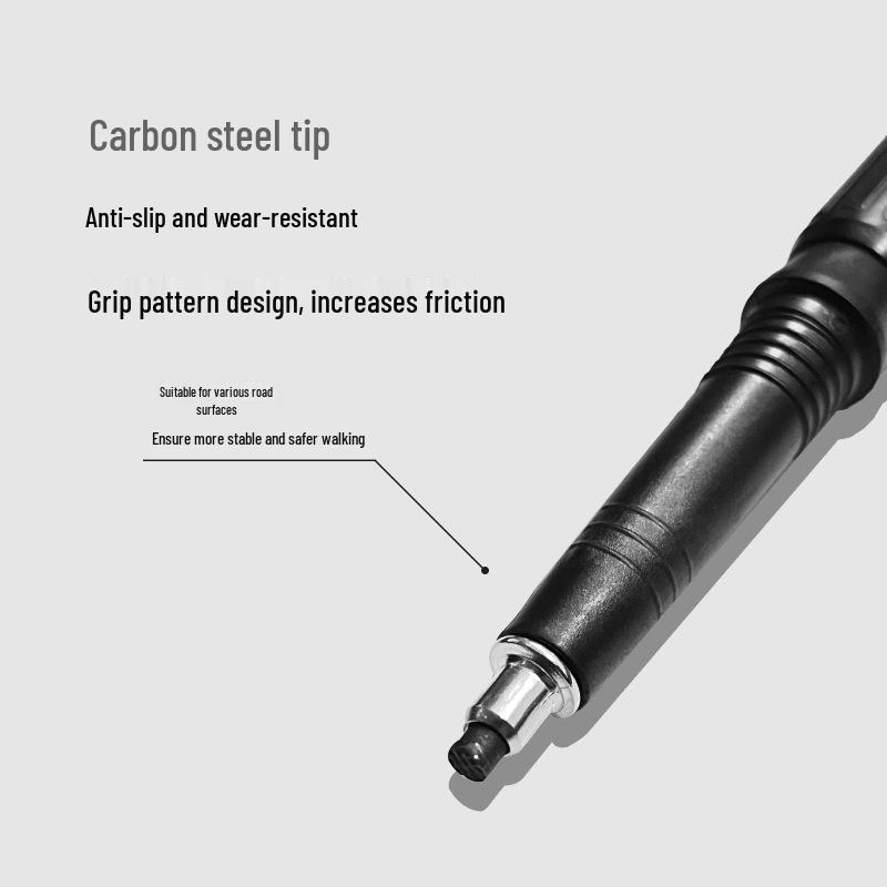 Ultralight Adjustable Hiking Poles with Curved Handle, Aluminum Alloy 6061, Three-Section Off-Road Walking Stick N101