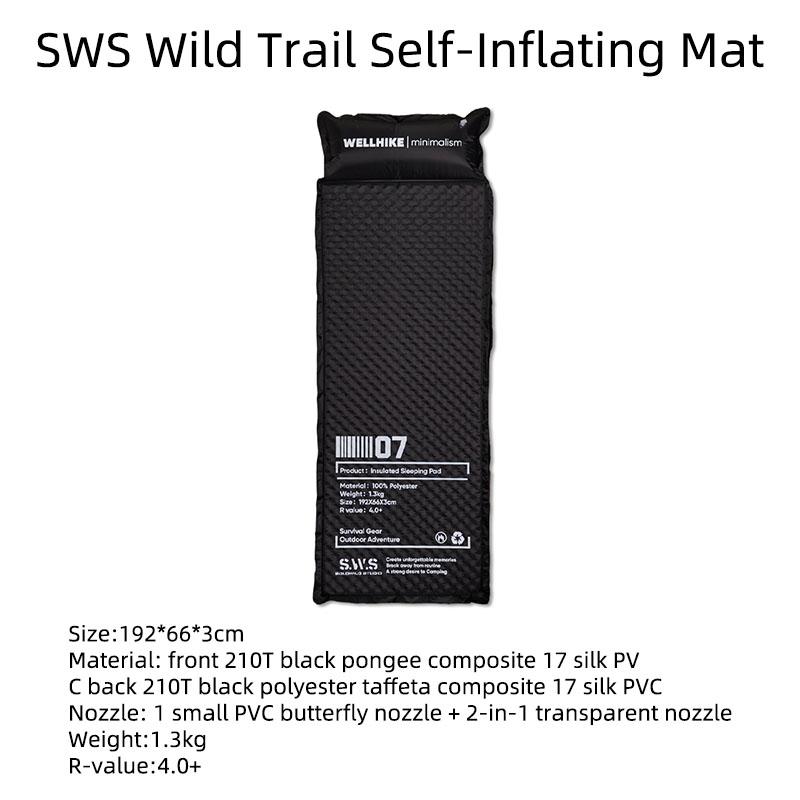 

WELLHIKE Outdoor SWS Wild Trail Автоматический надувной спальный коврик Матрас Складная двухъярусная палатка Кемпинг