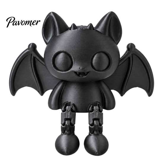 Spooky Atmosphere Decor 3D Printed Articulated Bat Figurine, Flexible Cartoon Ornament with Halloween Desk Decoration Movable Joints, Desktop