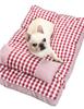 Fluffy Pet Square for Dogs and Pet Pet Pillow Removable Pillow Cover Bed, Shape, Cats, All-Season Sofa, Cushion, Included, (Small, Red)
