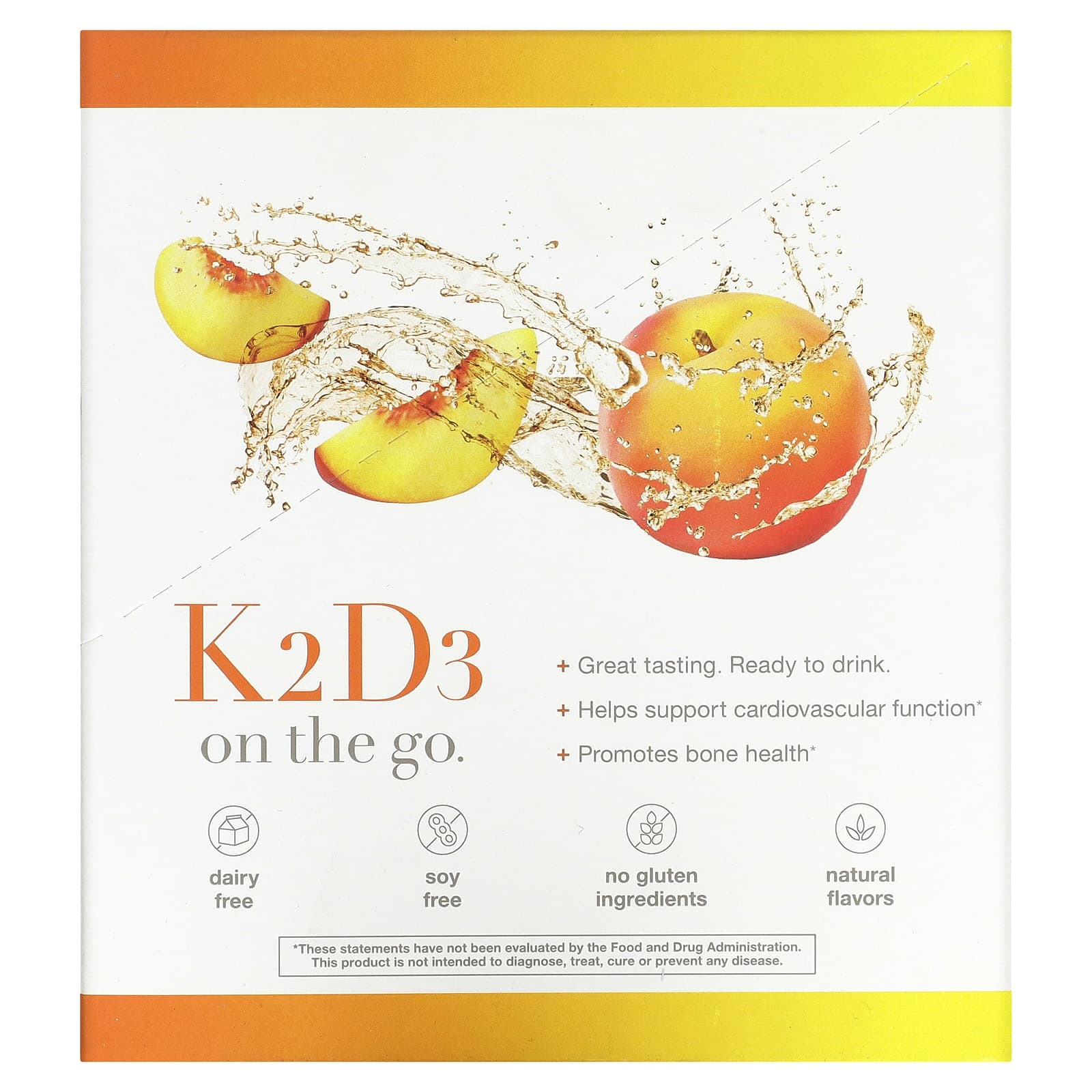 

Youtheory, K2D3 On the Go, Peach Flavor, 12 packs, 1 fl oz (30 ml) each