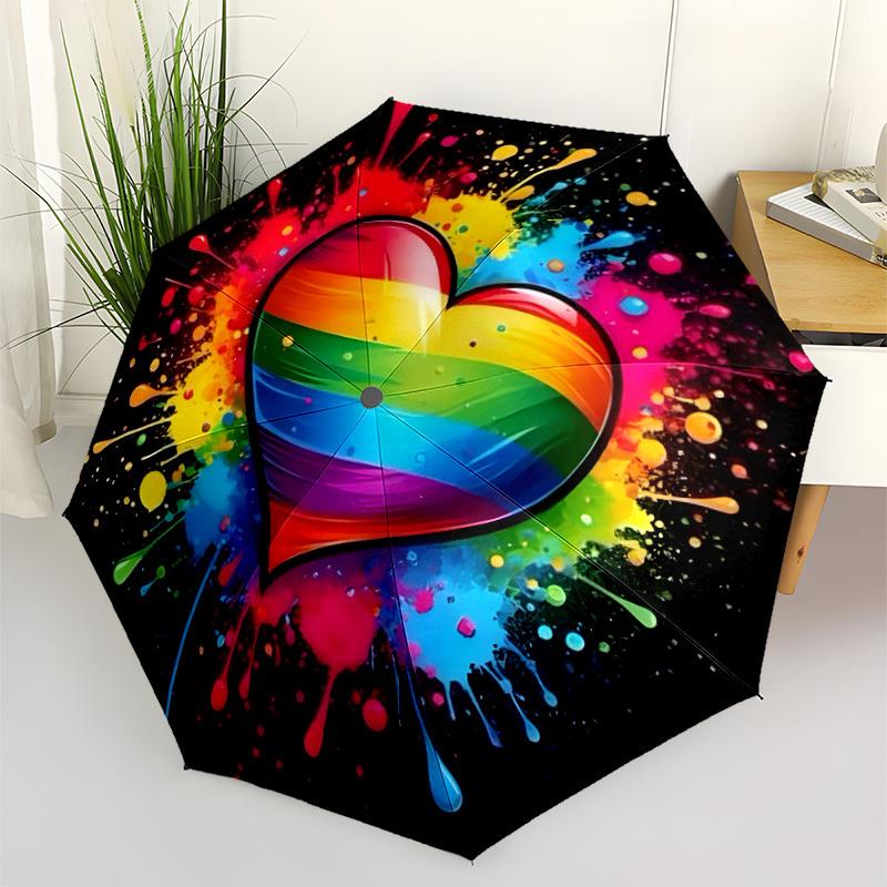

Dream Heart c Folding umbrella with 8 iron frames automatic opening design suitable for outdoor matching fashionable accessori Iron&8K