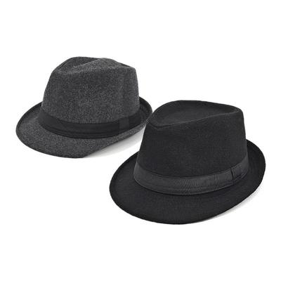 Retro Wollfilz Fedora für Herren mittleren und höheren Alters – Jazzhut mit kurzer Krempe