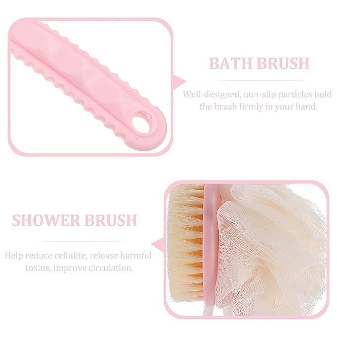 AZLVERA Body Bathing Brush with Soft Bristles, Loofah Back Scrubber, Long Handle, Loofah Body Back Scrubber Brush Massage Brushbath Scrubber for B