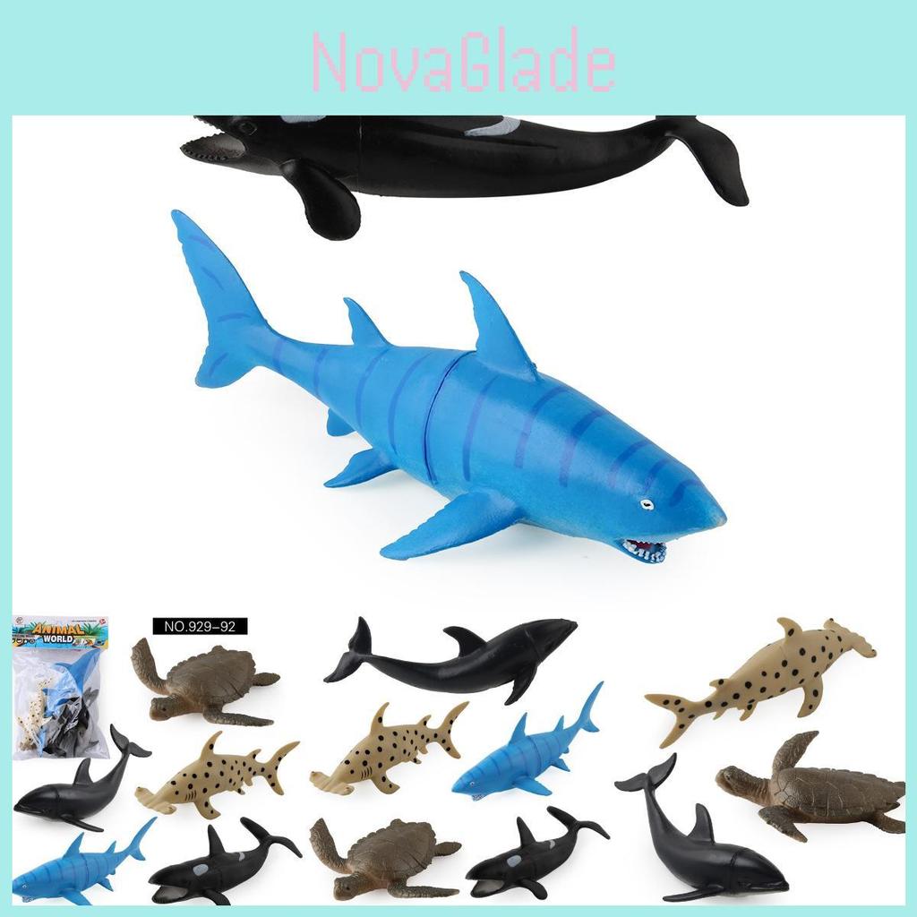 Realistische PVC-Meereslebewesen-Figuren Riesenhai Wal Delfin Pinguin Sammlung