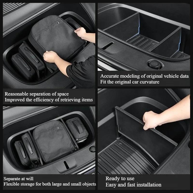 Vorderer Kofferraum-Stauraumteiler für Tesla Model Y Juniper Organizer Trennwand Prallplatte Ladeflächenabdeckung Schutz PP-Platte Autozubehör