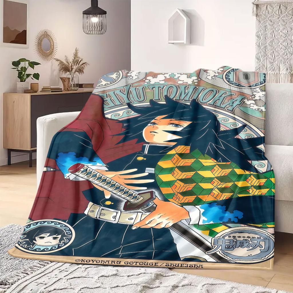 Tanjiro & Nezuko Flannel Blanket Warm,Comfortable,Suitable for Bedrooms,Sofas,Beds,Chairs,Picnics,Travel