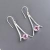 Morganite Gemstone 925 Sterling Silver Jewelry Handmade Earrings 1.45" For Her EE-66-9