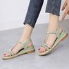 Sandals for Women Roman Style Flat Rubber Diamond Woman Shoes Open Toe Comfort Low Price Daily Casual Vintage Anti Slip Hot Pvc