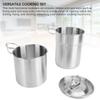 Składane Naczynia Kempingowe Stal Nierdzewna 304 Spożywcza Wielofunkcyjne Przenośne Kubki Kempingowe Kubki Garnki z Pokrywką na Zewnątrz