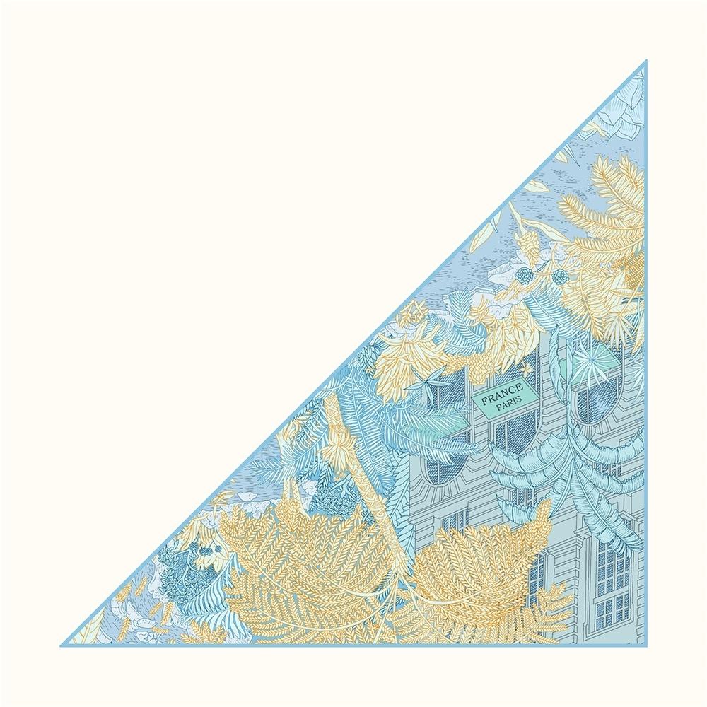 Women Autumn Thin Triangle Twill Scarf Shawl Hijabs Luxury Plant Printing Bandana Foulard Neckerchief For Ladies