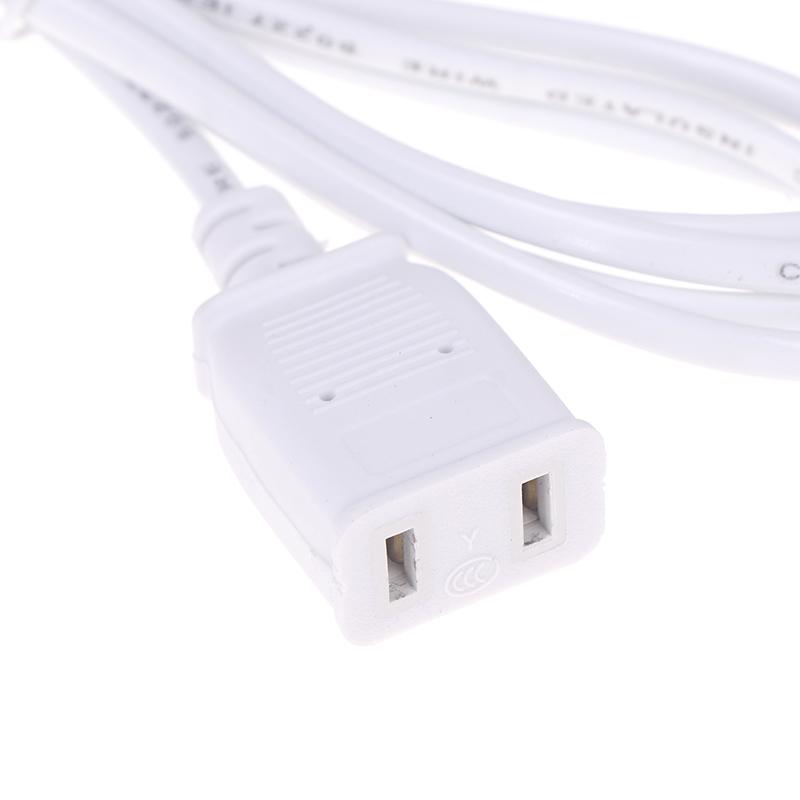 Ac Power Cord White Black Red Line With On/Off Switch Button Cables Wire Two-Pin Plug Cable Extension Cords Adapter