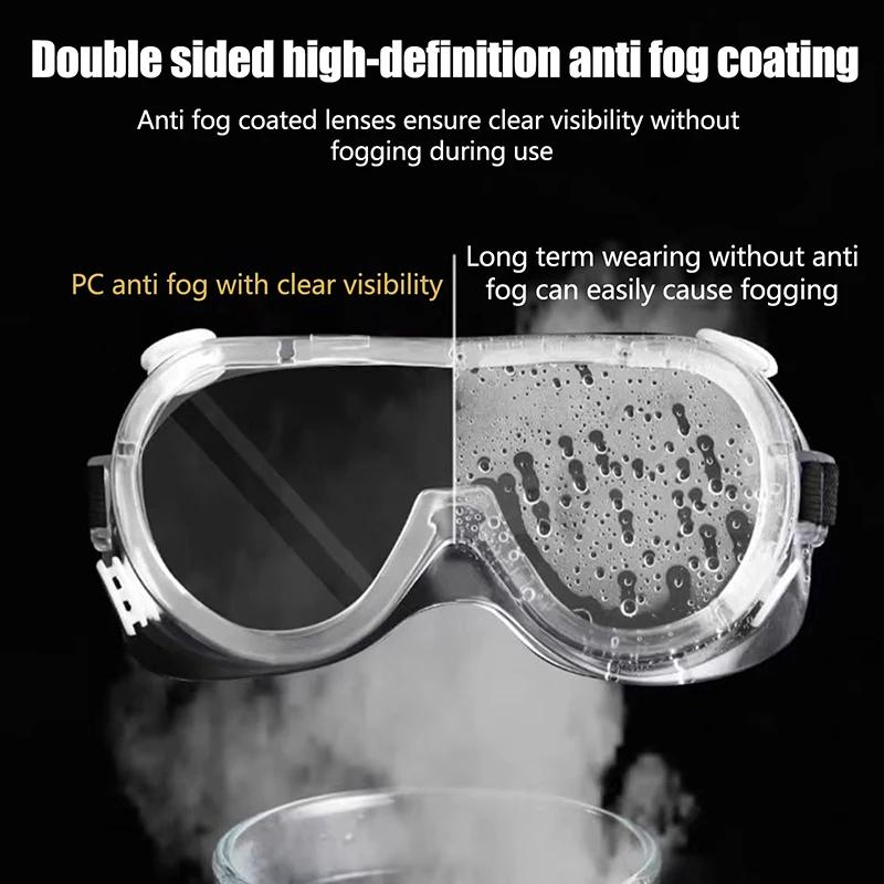EN166 Certified Scratch-Resistant Transparent Anti-Fog Anti-Static PC Lens Safety Goggles Industrial Construction Chemical