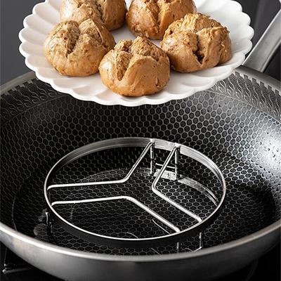 304 Stainless Steel Steaming Rack Multifunctional Heated Steaming Grid Household Pot Mat Insulation Mat Kitchen Cookware