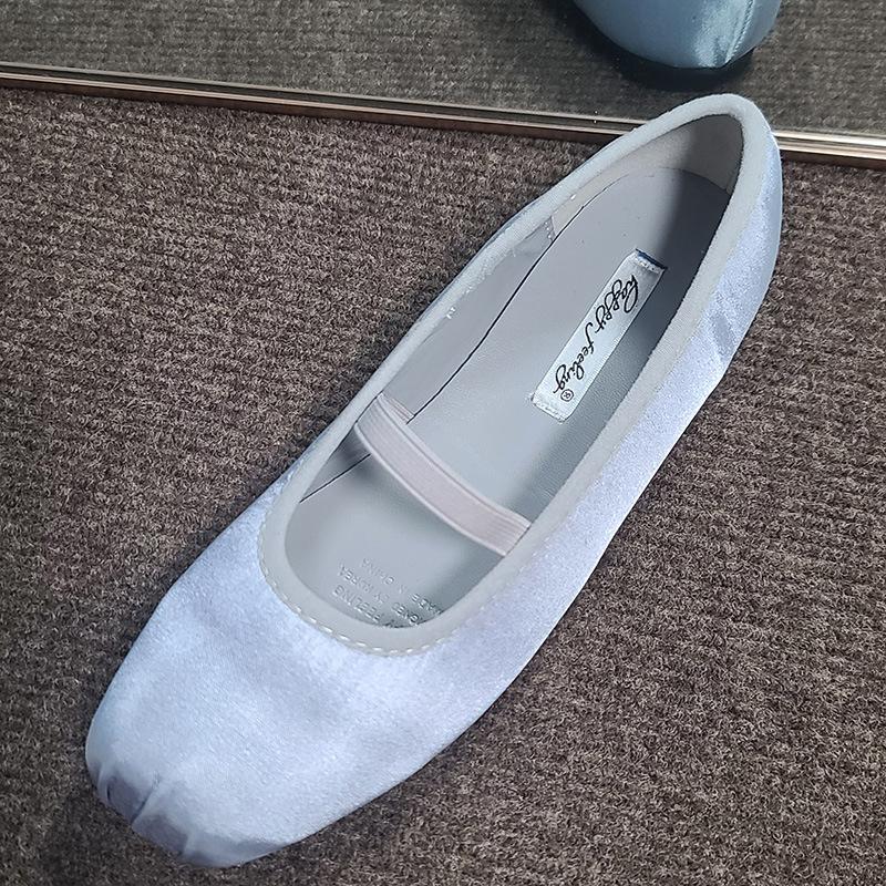 

Нежные атласные балетки женские туфли-лодочки новые квадратный носок плиссированные мягкая подошва фея одинарные туфли 40 светло-серый