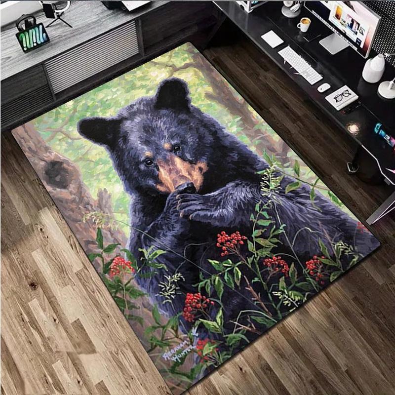 Black bear Rug - Home carpet Office Decorative Carpet For Living Room Bedroom Door Mat Floor Rug Computer Chair Area Rug