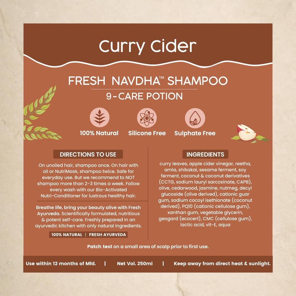 Nat Habit Set Cura Capelli Curry Cider Con Shampoo 250ml E Balsamo 150ml Per Idratazione Profonda E Lucentezza Naturale