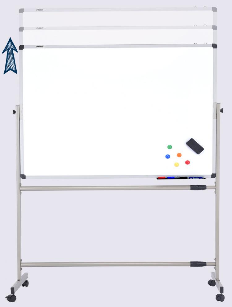 Mobile Double-Sided Magnetic Whiteboard and Chalkboard
